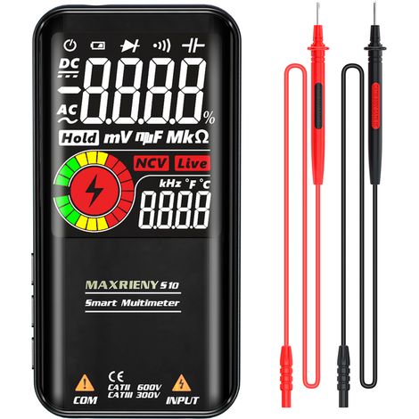 S10 Schwarzes Trms-multimeter Mit 3,3"-lcd-display Und Ncv (batterielos)