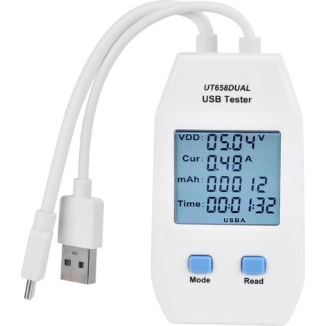 Uni T Lcd Usb Tester Detektor Voltmeter Amperemeter Digitales Leistungskapazitätsmessgerät (ut658 Dual)