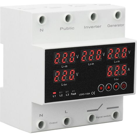 Dreiphasiger, Vieradriger Automatischer Umschalter, 63-a-spannungsschalter Mit Led-anzeige, Generator Und 220-v-wechselrichter