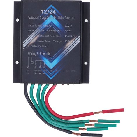 Windturbinensteuerung Aus Aluminiumlegierung, 400 W, 12 V/24 V, Wasserdichte Turbine