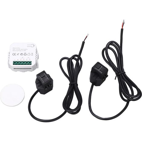 Intelligenter Wlan-energiemonitor, Einphasen-stromzähler Mit Klemme, 100–240 V Wechselstrom Für Haushaltsgeräte, Schwarz Pj-1103a