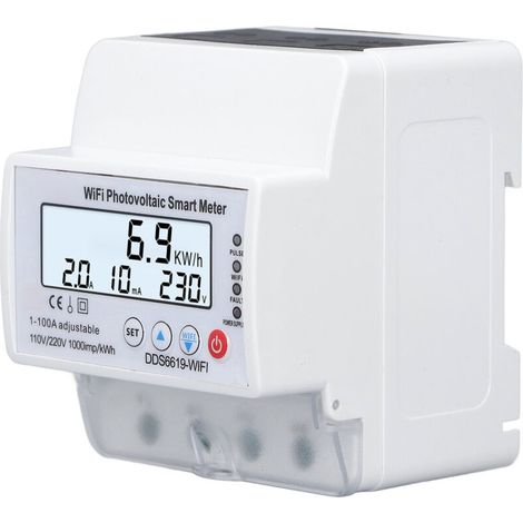 Intelligenter Photovoltaik-stromzähler Mit Wlan-anbindung, 110 V/220 V, 1–100 A, Mit Zeitschaltuhr Für Tuya 1ph 4p, Bidirektionaler Solarenergiemonitor