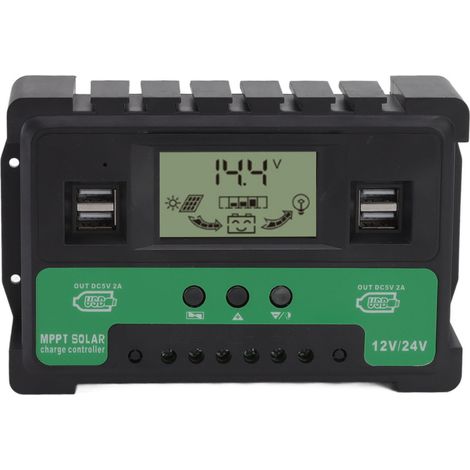 12v/24v-solarladeregler, Pv-lade- Und Entladeregler, Lcd-display, Zwei 30a-usb-ausgänge