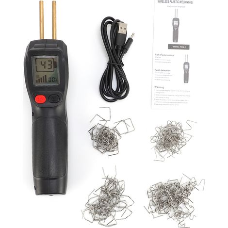 Akku-kunststoffschweißgerät, Reparaturschweißpistole, Stoßstangen-set Mit Lcd-display Und 200 Schweißnägeln, Schnellheizfunktion, Led-licht, Für Stoßstangen, Armaturenbretter, Möbel, Schwarz