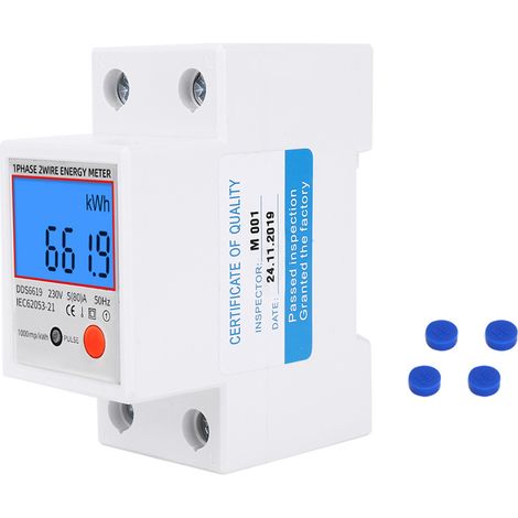 Energiezähler Mit Hintergrundbeleuchteter Digitalanzeige, 1-phasig, Multifunktional Für 230 V, 50 Hz Spannung Und Stromstärke