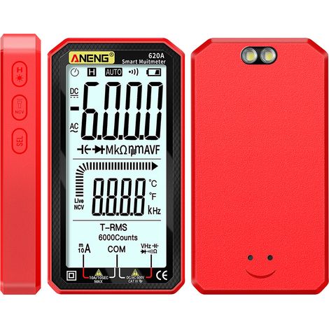 Kompaktes Multimeter 620a, Rotes Lcd-display, 4,7" Trms, Batterielos