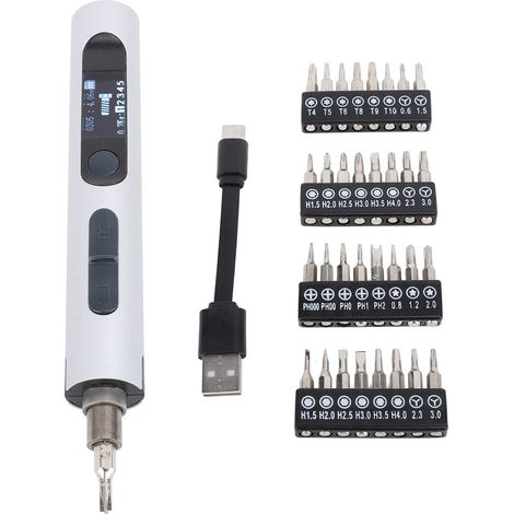 Mini-elektroschrauber, Hochpräzises Torsions-reparaturwerkzeug Für Handy-reparaturen, Silber