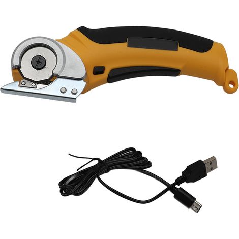 Tragbare Elektrische Schere, Kabellos, Batteriebetriebenes Schneidewerkzeug Für Stoff, Leder, Karton Und Kunststoff, Gelb