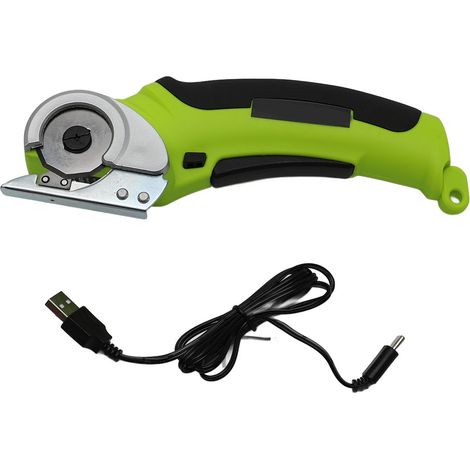 Tragbare Elektrische Schere, Kabellos, Batteriebetriebenes Schneidewerkzeug Für Stoff, Leder, Karton Und Kunststoff, Grün