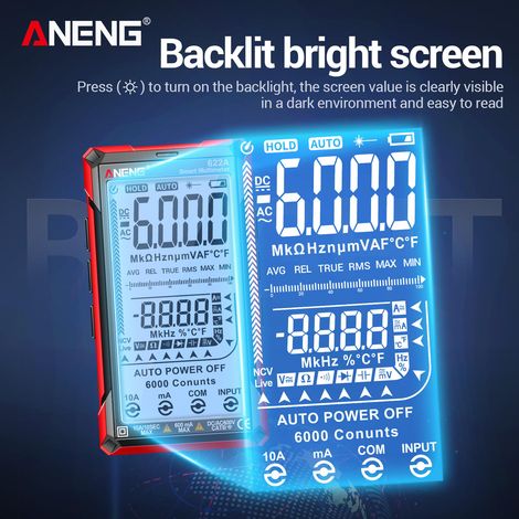 622a Pro Version Touchscreen-digitalmultimeter (rot/schwarz)