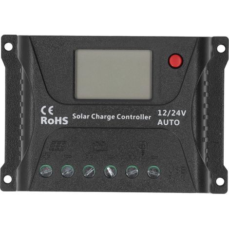 Pwm-solarladeregler, Entladesteuerung, Led-anzeige Mit Usb-anschluss, 10 A, 12 V, 24 V Für Batterien