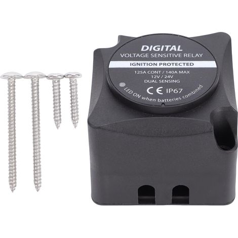 Digitales Spannungsgesteuertes Relais Vsr Dual Intelligent Battery Isolation 140a Wasserdicht Automatisches Laden Für Auto Wohnmobil Atv Utv Boot Marine Off-road Fahrzeug Schwarz