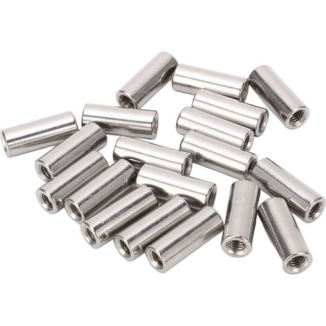 Runde Verbindungsmutter M6x1,0 10 L25mm, Stangenkupplungsmuttern, Gewindehülse Aus Edelstahl, 20 Stück