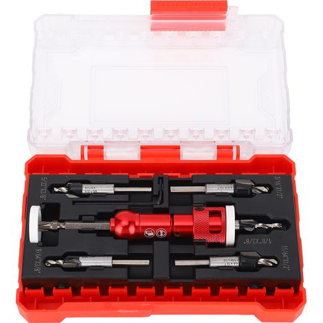 Holz-senkbohrer-set Mit Einstellbarem Tiefenanschlag, 82°-hartmetall-pilotbohrung