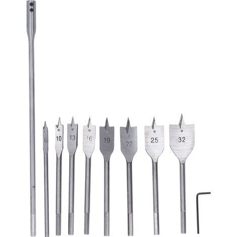 Holzbohrer-set Aus Hochkohlenstoffhaltigem Stahl, 8 Größen, 1/4-zoll-schaftbohrer Für Die Holzbearbeitung, 10-teilig