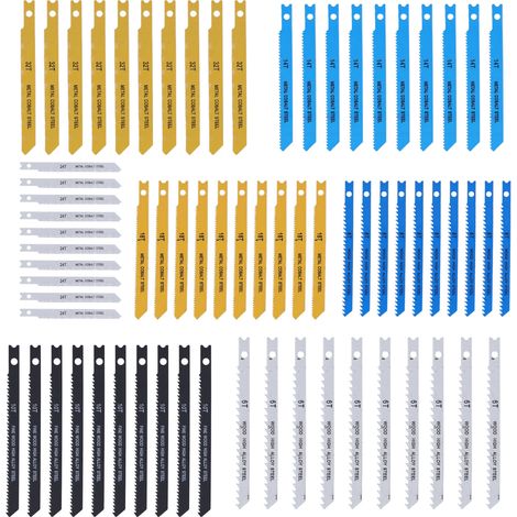 Set Mit 70 Stichsägeblättern, U-schaft-blätter Aus Kohlenstoffstahl, 6, 8, 10, 14, 18, 24, 32 Zähne Pro Zoll, Mit U-förmiger Griffbohrung, Zum Schneiden Von Holz, Kunststoff Und Metall
