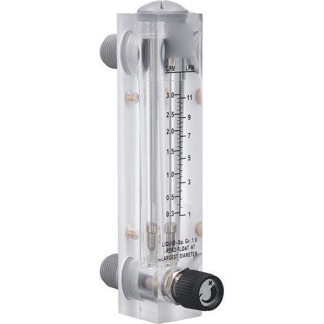 Einstellbarer, Transparenter Acryl-durchflussmesser Für Flüssigkeiten, Einbauversion, Wasserdurchflussmesser 0,3 Bis 3 Gpm