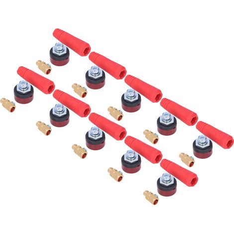 Schweißkabel-panelverbinder, 10 Stück, Gummi, Messing, Europäische Ausführung, Schnellstecker