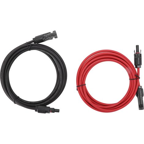 Pv-kabel Für Solarmodule, Schwarzes Und Rotes Verlängerungskabel Mit Stecker Und Buchse, 3 M