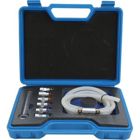 7–12 Mm Entlüftungsschlüssel-set Für Metall- Und Gummibremsen, 6 Adapter, 1 Universeller Entlüftungsschlauch Für Pkw, Suv, Leichte Lkw Und Motorräder