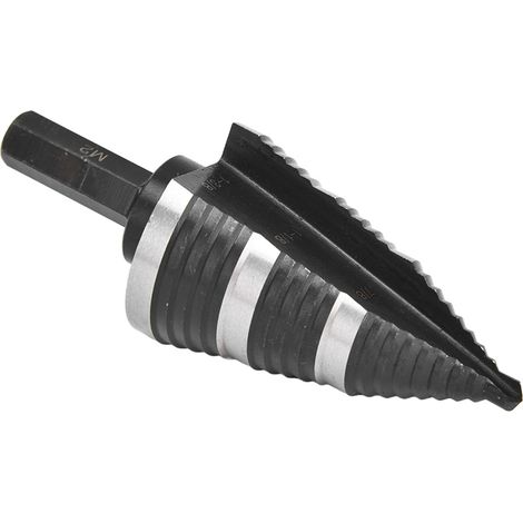 3/16" Bis 1 Bis 3/8" M2 Stufenbohrer, Hss-kegelbohrer, Nitriert, Mit 3/8"-sechskantschaft