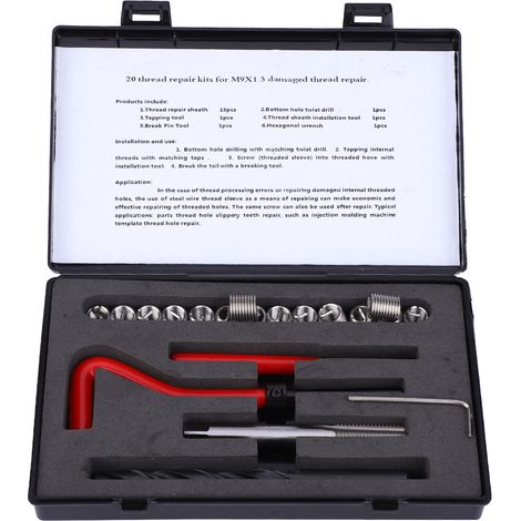 M9x1,5 Gewindereparaturset, Edelstahl-gewindebohrer-set Für Innengewindereparaturen, 20-teilig