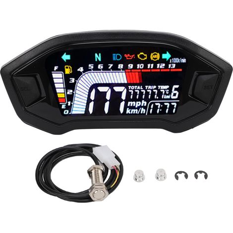 Dc 8-12v Motorrad-tachometer, Kilometerzähler, Drehzahlmesser, Universelles Digitales Armaturenbrett Für 1-, 2- Und 4-zylinder-motorräder Mit Sensoren