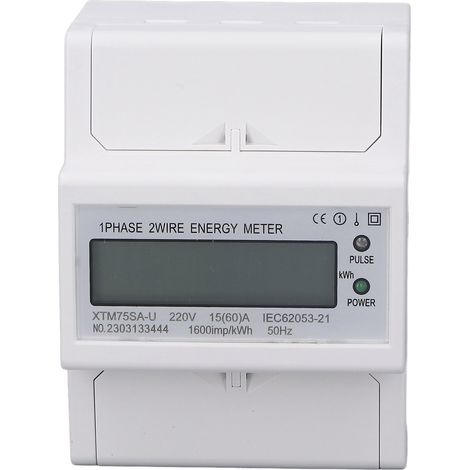 Din-schienen-energiezähler, Einphasiges Voltmeter/amperemeter, 4-polige Digitale Lcd-leistungsanzeige, 35-mm-montage, 220 V Dc, 15 (60) A