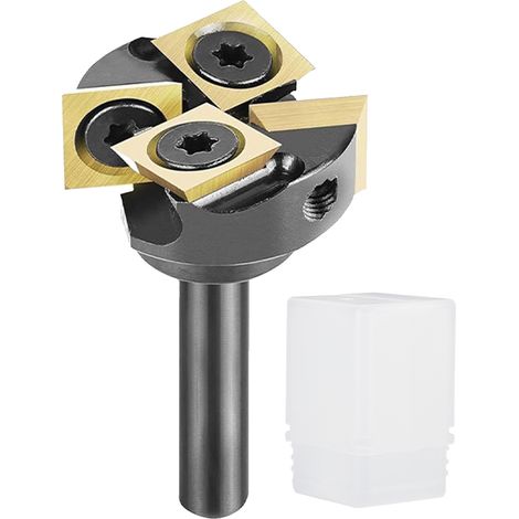 Planfräser, 6,35 Mm Schaft, 25,4 Mm Schnittdurchmesser, Ats-beschichtung, 2+2 Schneiden, Hartmetalleinsatz, Cnc-gefräste Oberfläche Für Hartholz Und Weichholz