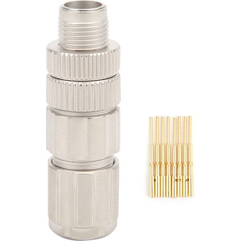 M12 Industrie-steckverbinder, X-kodiert, 8-adriger Stecker, 8-polig, Ganzmetall-ethernet