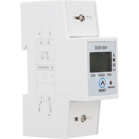 Einphasiger Din-schienen-energiezähler, 50 Hz Netzfrequenz, 10(40) A Hintergrundbeleuchtetes Lcd-display
