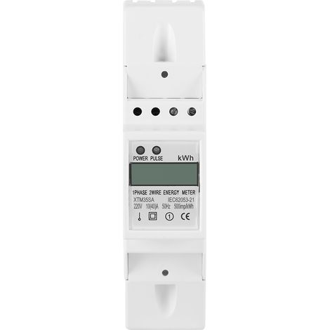 Einphasen-stromzähler Auf Din-schiene Mit Digitalem Lcd-display, 10–40 A, Kwh (elektronisch)