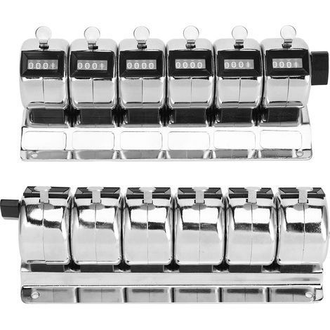 Mechanischer Metallzähler, 4-stelliger Handklicker, 6 Einheiten Kombiniert, Edelstahl-zähler