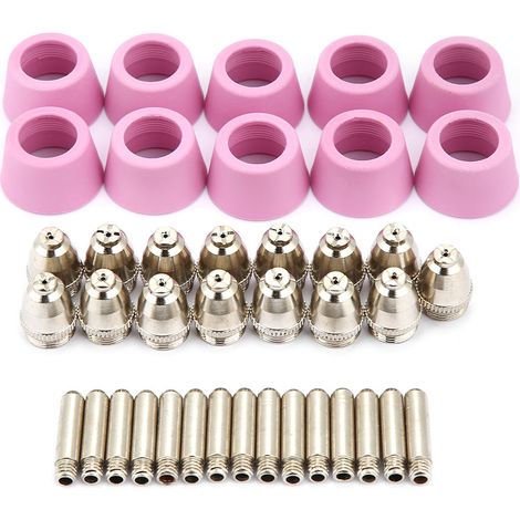 Elektroden-düsenbecher-set, 40-teilig/set Ag60 Sg55 Plasma-schneidzubehör Brennerverbrauchsmaterialien, Keramikdüse, Düsenbecher-set