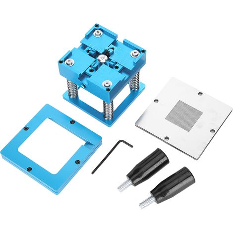 Umverpackungsstation Aus Aluminiumlegierung, Universeller Kugelretuschiertisch, Blauer Blechpflanzkübel Mit Griff