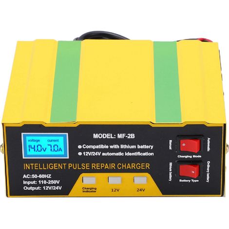 180w 12v 24v Autobatterieladegerät, Komplettes Smart Automotive Ersatzbatterien, Zubehör Mf-2b Ac250v Für Auto, Boot, Motorrad, Rasenmäher (eu-stecker)