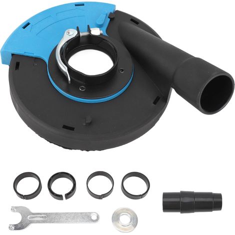5-zoll-winkelschleifer Mit Blau-schwarzer Staubabsaugung Und Multifunktionalem Absauggerät Für Stein- Und Betonböden.