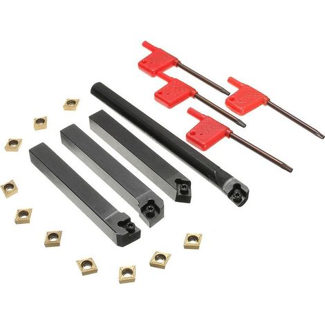 Drehwerkzeughalter + Ccmt09t304 Hartmetalleinsätze + T15-schlüssel