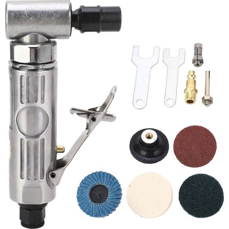 Pneumatischer Winkelschleifer, 0,3 Ps Motor, 1/4"- Und 1/8"-bohrfutter, Einstellbare Drehzahl