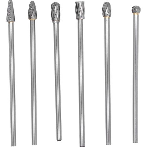 Fräsersatz Aus Hartmetall Und Wolframstahl, 6-teilig, Mit Festem, Drehbarem Schaft Für Holzbearbeitung, Bohren Und Schnitzen.