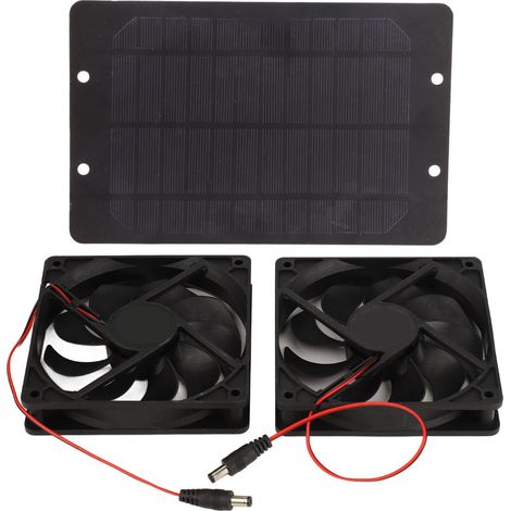 Solarbetriebener Doppellüfter Aus Silikonkunststoff, 10 W, 12 V, 2 A, Tragbar Für Den Außenbereich, Z. B. Für Hühnerstall, Gewächshaus, Wohnmobil, Auto
