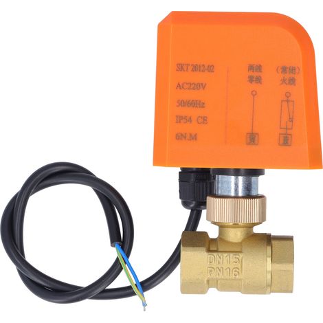 Motorisiertes 2-draht-kugelventil, Normalerweise Geschlossen, Dn15, Synchronmotor Aus Messing Und Abs, Ac220v
