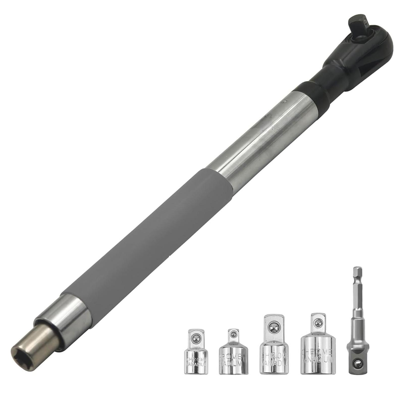 Versetzter Verlängerungsschlüssel Mit 4 Adaptern Und 1/2-zoll-adapter Für Elektrische Bohrmaschinen, Multifunktions-steckschlüsselsatz