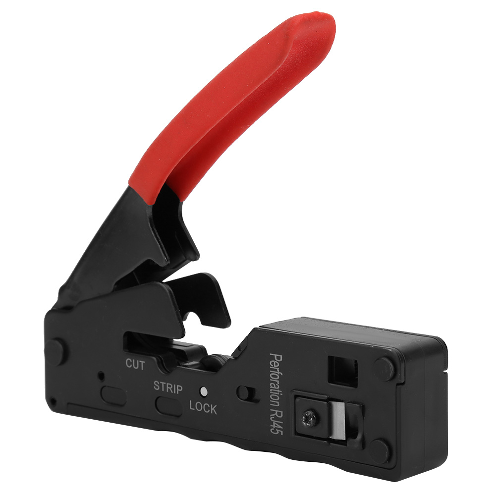 Crimpzange Mit Kristallkopf Für Netzwerkkabel (cat-5, Cat-6, Cat-7, Rot)