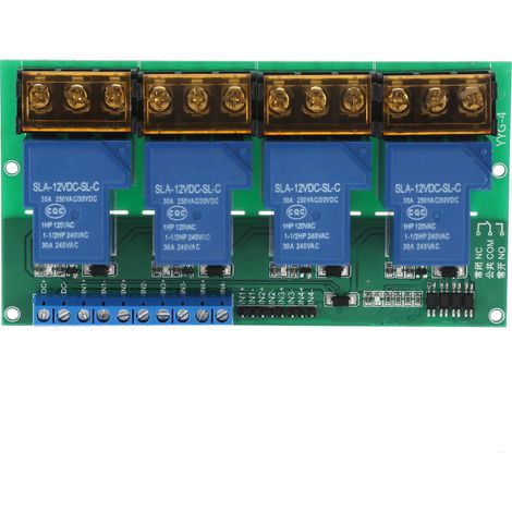 Hochleistungs-vierwege-relaismodul, Bedienfeld, Optokoppler-isolation 30a Yyg-4 Dc12v