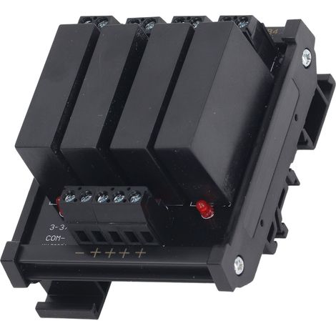 4-poliges Dc-relaismodul Für Din-schienenmontage, Halbleitertechnik Mit Gemeinsamem Minuspol, 3–32 V Eingang, 5–8 A Last, 5–60 V