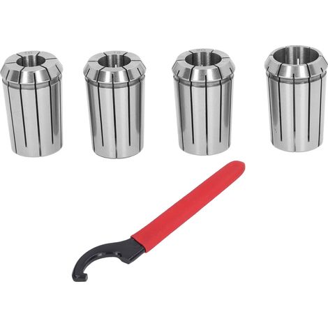 Satz Mit 4 Spannzangen Aus Federstahl, 25 Oz, Mit Schraubenschlüssel, Für Cnc-dreh-, Fräs- Und Bohrmaschinen, Durchmesser 16, 18, 20, 25