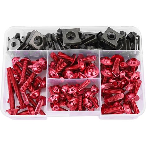 Universeller Motorradverkleidungsschraubensatz M5 M6, Passend Für Yamaha Sportmotorräder, 177 Teile, Rot