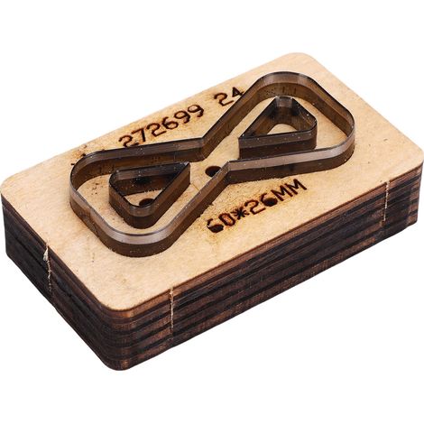 Lederstanze Mit Holzsockel, Handgestanzte Fliege In Form Einer Fliege Für Bastelprojekte, 60 X 26 Mm