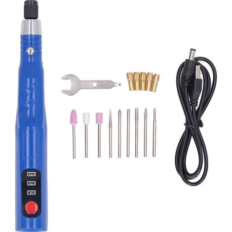 Elektrisches Schleifstift-polierset, Mini-tragbares Kabelloses Rotationswerkzeug Mit Usb-ladefunktion, 30 W, Blau